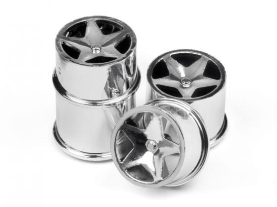 HPI Baja Q32 Super Star Wheel Set - Chrome - 4 Pack