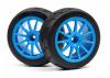 HPI WR8 Gymkhana Tyres Pre Mounted on Speedline Corse Turini Cyan Wheels - 1 Pair