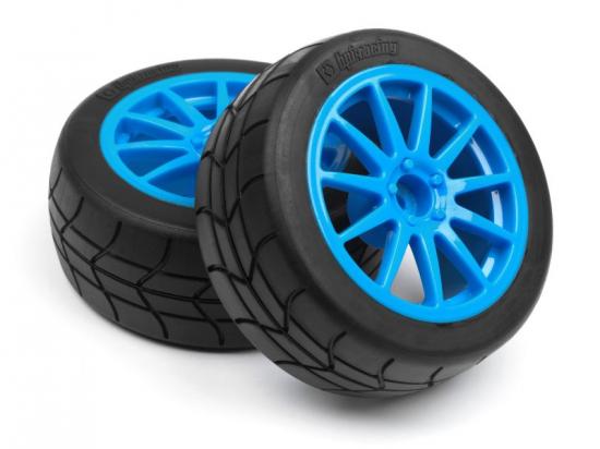 HPI WR8 Gymkhana Tyres Pre Mounted on Speedline Corse Turini Cyan Wheels - 1 Pair