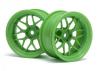 HPI Tech 7 Green Wheels - 52x26mm +9mm Offset - 1 Pair