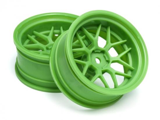 HPI Tech 7 Green Wheels - 52x26mm +9mm Offset - 1 Pair