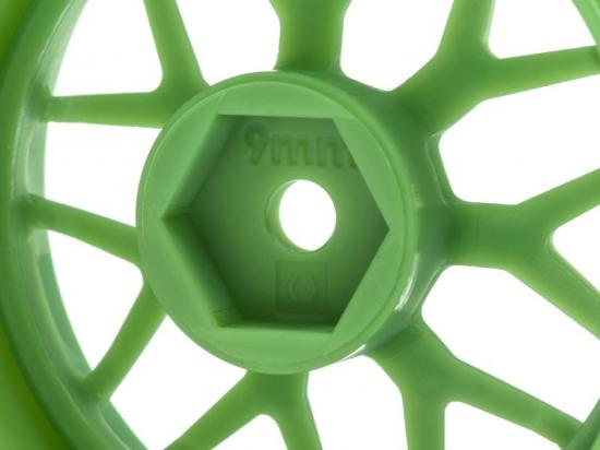 HPI Tech 7 Green Wheels - 52x26mm +9mm Offset - 1 Pair