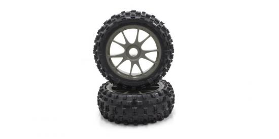 Kyosho Kc Tyres On Neo 3.0 Wheels Gun Metal (4) *unpackaged*