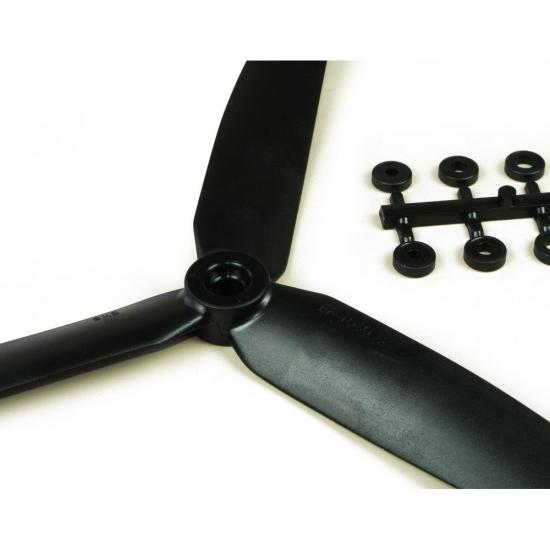 GWS Scale Prop 10X6 3-Blade Black Opp/Rotation