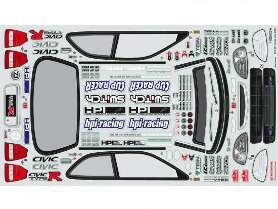 Honda Civic Type R EK9 Cup Racer Bodyshell (WB225mm.F0/R0mm)