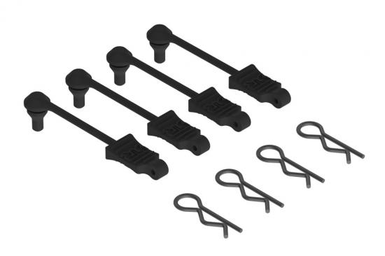 ARAC3445 Arrma Body Clip Retainers 1:10 Scale (Black, 4Pcs)
