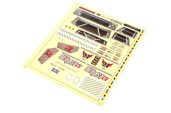 ARAC3314 Arrma Outcast 6S Clear Bodyshell + Decal Sheet