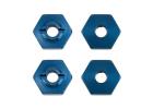 Team Associated Reflex 14B/14T FT Wheel Hexes Bluw Aluminium. (4)