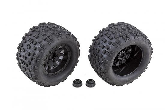 Team Associated Rival MT10 Black Method Wheels/Tyres Mounted
