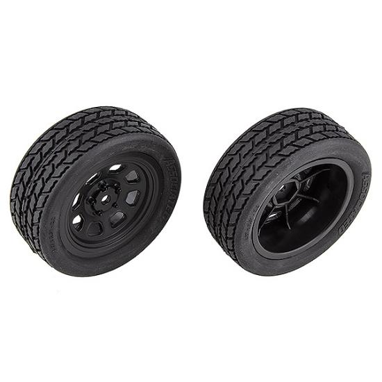 Team Associated SR10 Front Wheels With Street Stock Tyres