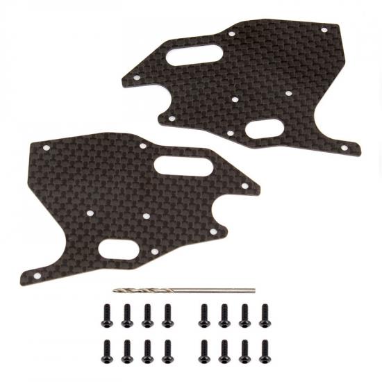 Associated RC8B3.1 FT Graphite Arm Stiffeners - Front