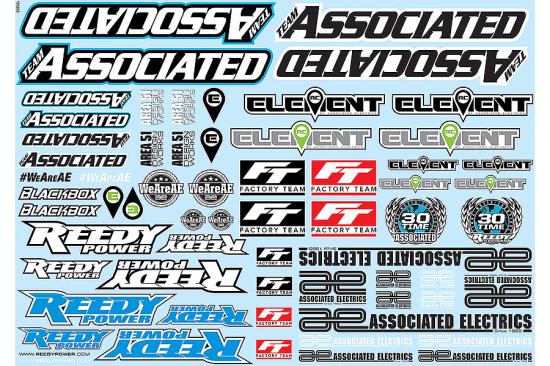 Team Associated AE Branding Decal Sheet