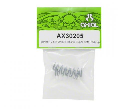 Axial Spring 12.5x40mm 2.7 lbs/in - Super Soft (Red) - (2)