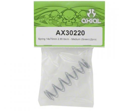 Axial Spring 14x70mm 2.85 lbs/in - Medium (Green) (2)