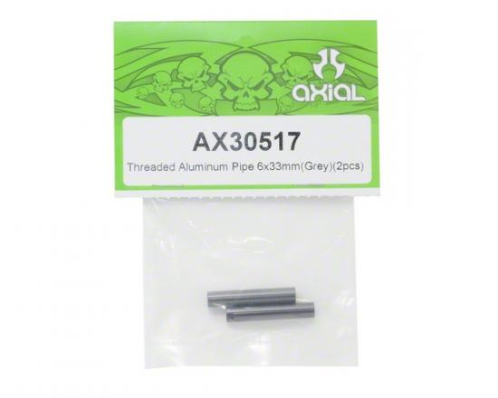 Axial Threaded Aluminium Pipe 6x33mm - Grey (2pcs.)