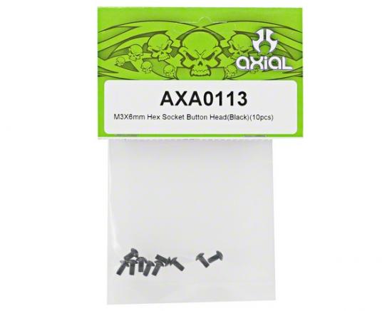 Axial M3x6mm Hex Socket Button Head (Black) (10)