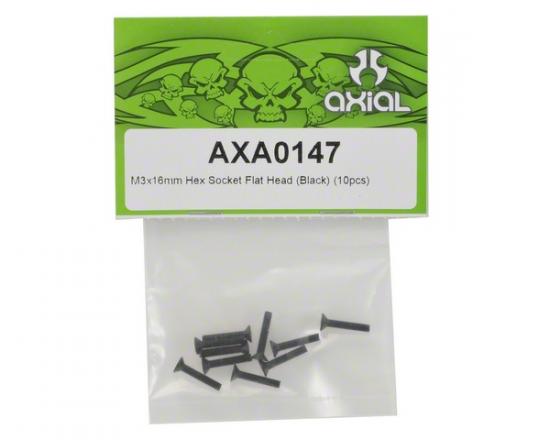 Axial M3x16mm Hex Socket Flat Head (Black) (10)