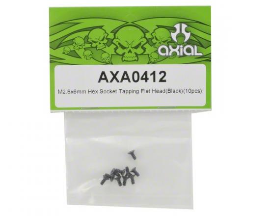 Axial M2.6x6mm Hex Socket Tapping Flat Head (Black) (10) ** CLEARANCE **