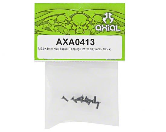 Axial M2.6x8mm Hex Socket Tapping Flat Head (Black) (10) ** CLEARANCE **