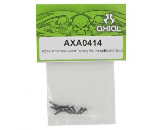 Axial M2.6x10mm Hex Socket Tapping Flat Head (Black) (10)