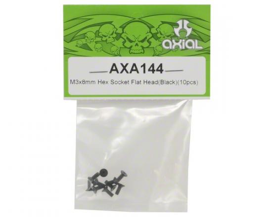Axial M3x8mm Hex Socket Flat Head (Black) (10)