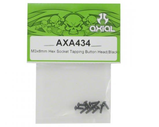 Axial M3x8mm Hex Socket Tapping Button Head (Black) (10)