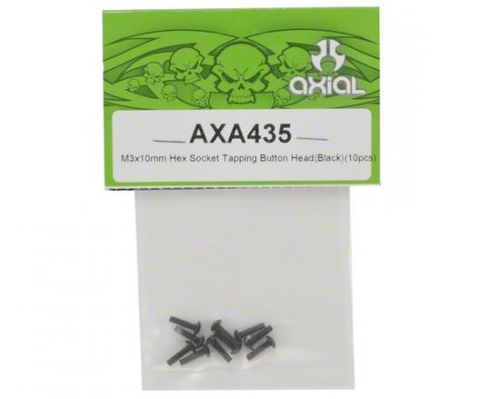 Axial M3x10mm Hex Socket Tapping Button Head (Black) (10)
