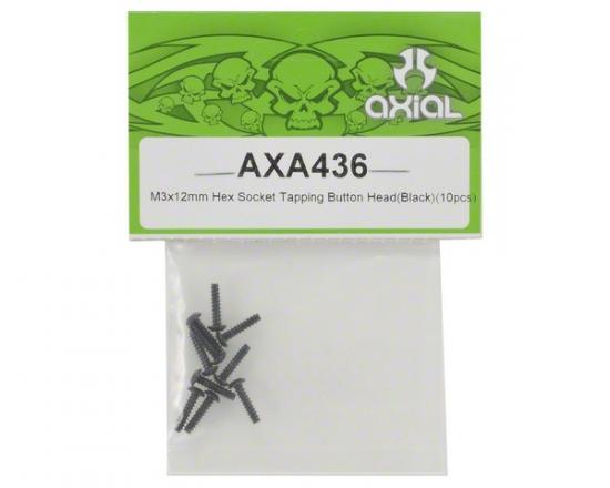 Axial M3x12mm Hex Socket Tapping Button Head (Black) (10)