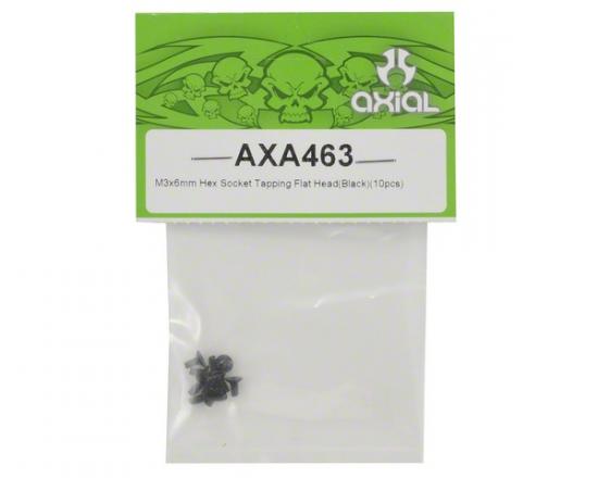 Axial M3x6mm Hex Socket Tapping Flat Head (Black) (10)