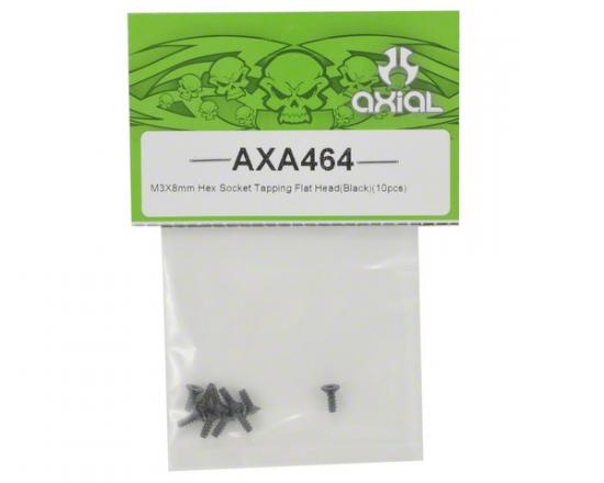 Axial M3x8mm Hex Socket Tapping Flat Head (Black) (10)
