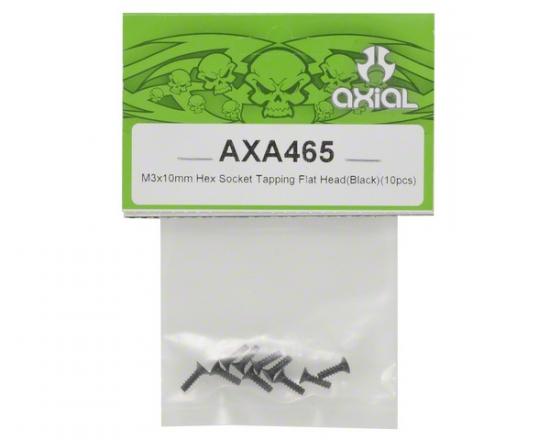 Axial M3x10mm Hex Socket Tapping Flat Head (Black) (10)