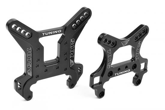 Corally Shock Tower Rear Swiss 7075 T6 5mm Hard Black