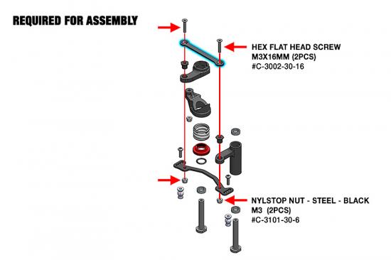 Corally Steering Rack 7075 T6 Dual Stiffener 2mm Hard Anodised
