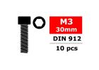 Corally Steel Screws M3 X 30mm Hex Socket Head 10 PC