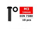 Corally Hex Button Head Screw M3X14 Steel 10 Pcs