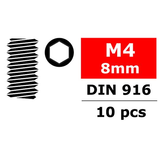 Corally Steel Set Screws M4 X 8mm Hex 10 Pcs