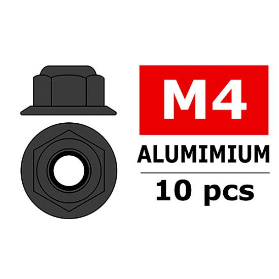 Corally Aluminium Nylsto P Nut M4 Flanged Gun Metal