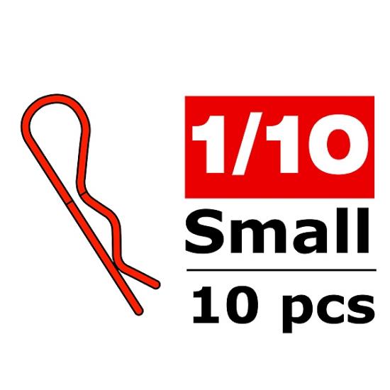 Corally Body Clips - 45 Bent - Small - Red - 10 Pcs