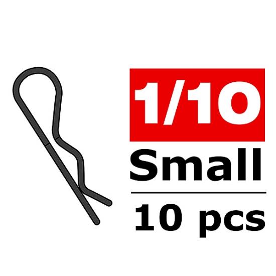 Corally Body Clips - 45 Bent - Small - Black - 10 PC