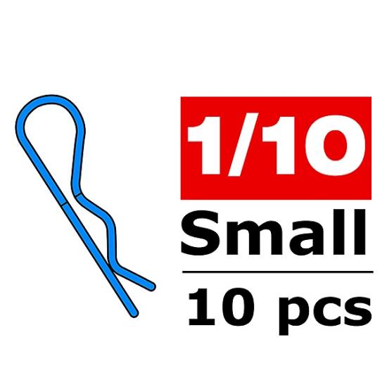 Corally Body Clips - 45 Bent - Small - Blue - 10 Pcs