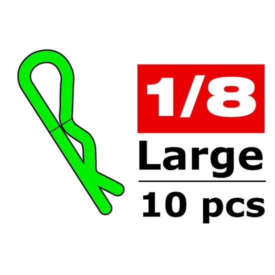 Corally Body Clips - 45 Bent - Large - Green - 10 PC