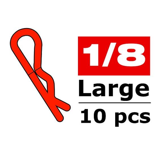Corally Body Clips - 45 Bent - Large - Red - 10 Pcs