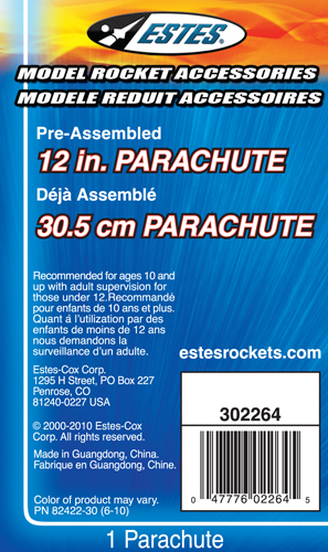 Estes Parachute - 305mm (12 Inch)