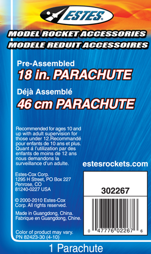 Estes Parachute - 457mm (18 Inch)