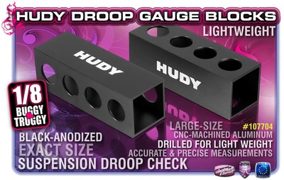 Hudy Chassis Droop Gauge Support Blocks (30mm) For 1:8 Off Road LW (2)