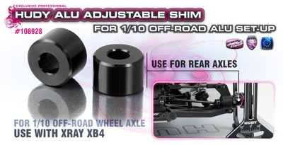 Hudy Aluminium Adj. Shim For 1:10 Off-Road Aluminium Set Up - Xray XB4 (2)