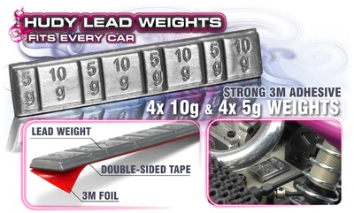 Hudy Lead Weights 4X5G + 4X10G With 3M Glue