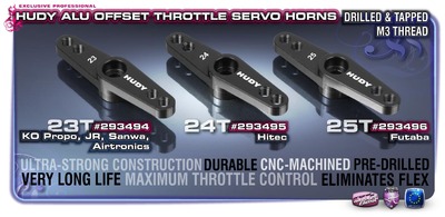 Hudy Aluminium Throttle Servo Horn Hitec - Offset - 24T