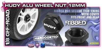 Hudy Aluminium Wheel Nut With Cover - Ribbed (2)