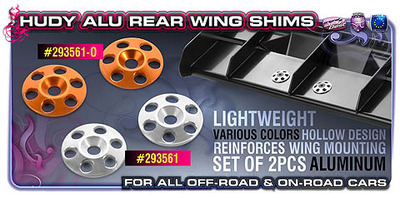 Hudy Aluminium Rear Wing Shim - Orange (2)